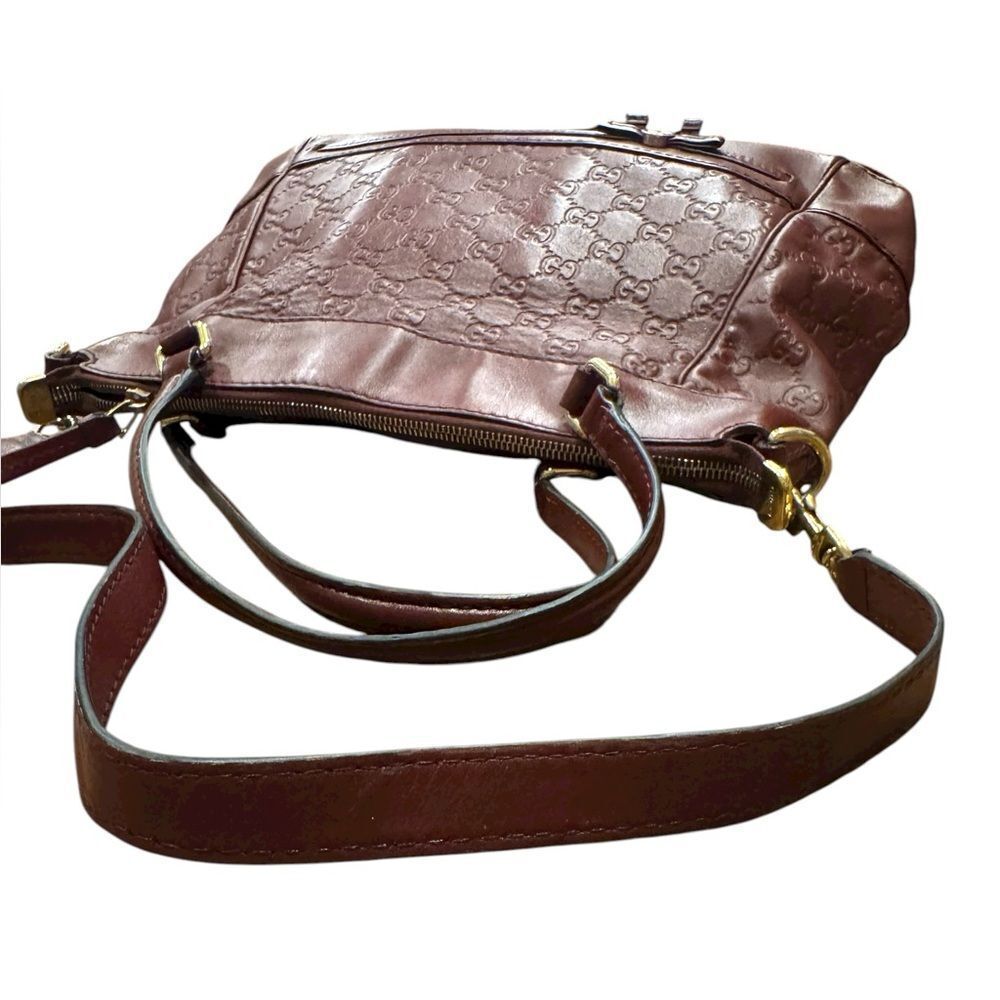 GUCCI Bordeaux Guccisima Leather Mayfair Princey 2way Satchel Auth Ex++ - Picture 3 of 13